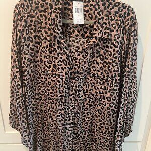 Tolani Leopard Blouse Size 3X